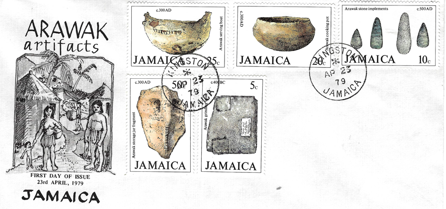 Jamaican stamps of Arawak artifacts issued April 23, 1979